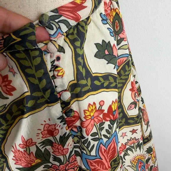 RHODE Floral Printed One Shoulder Shift Tent Dress Cotton Resort Women's Large - Picture 7 of 14